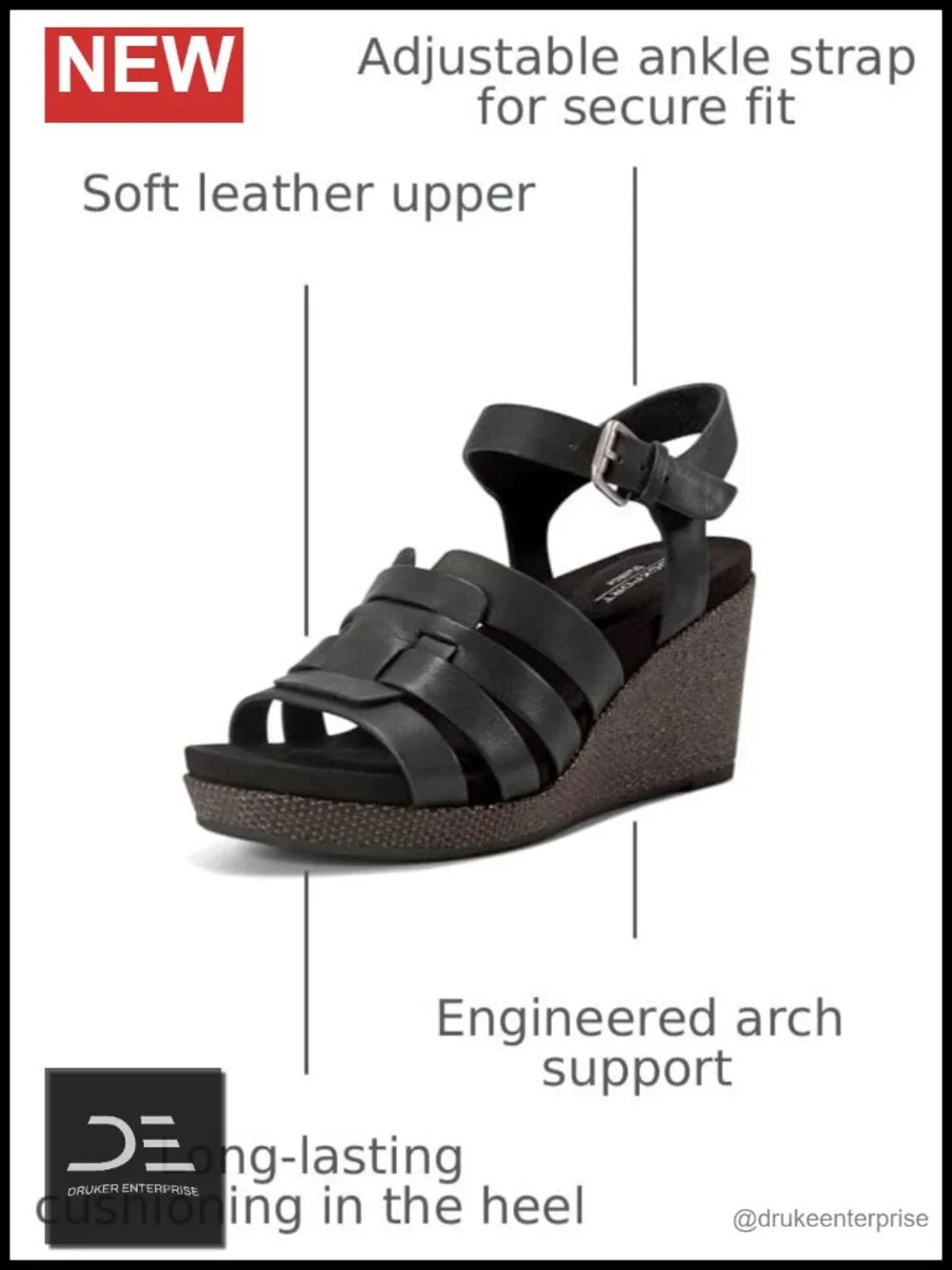 Women's Rockport Bessa Platform Wedge Sandals - Leather Comfort
